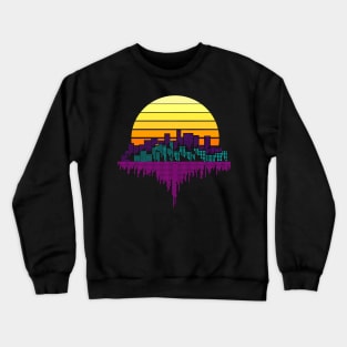 Vintage Retro 80s Sunset City Gift Crewneck Sweatshirt